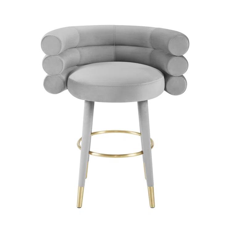 Upholstered Counter Stool with Metal Frame