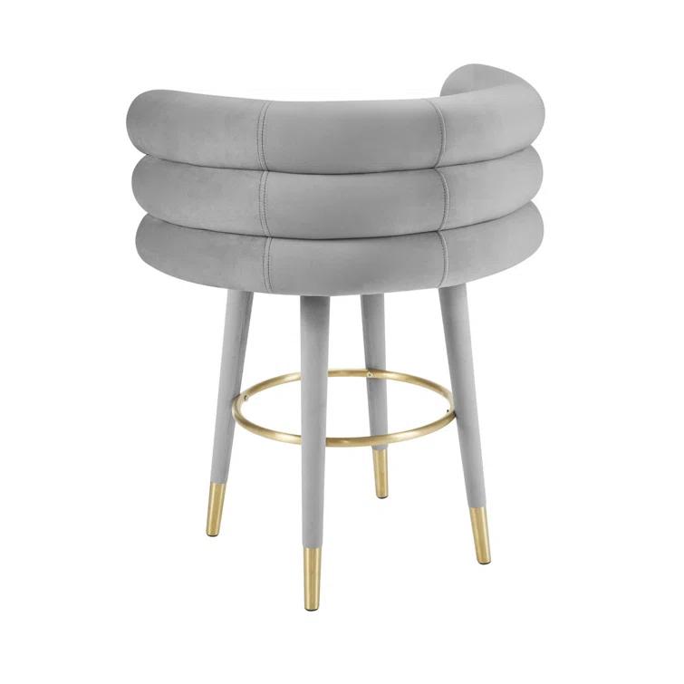 Upholstered Counter Stool with Metal Frame