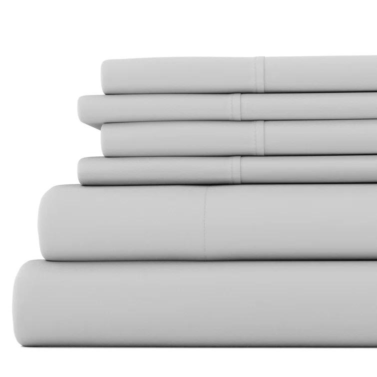 Simply Soft Brushed Microfiber Solid 6 Piece Sheet Set
