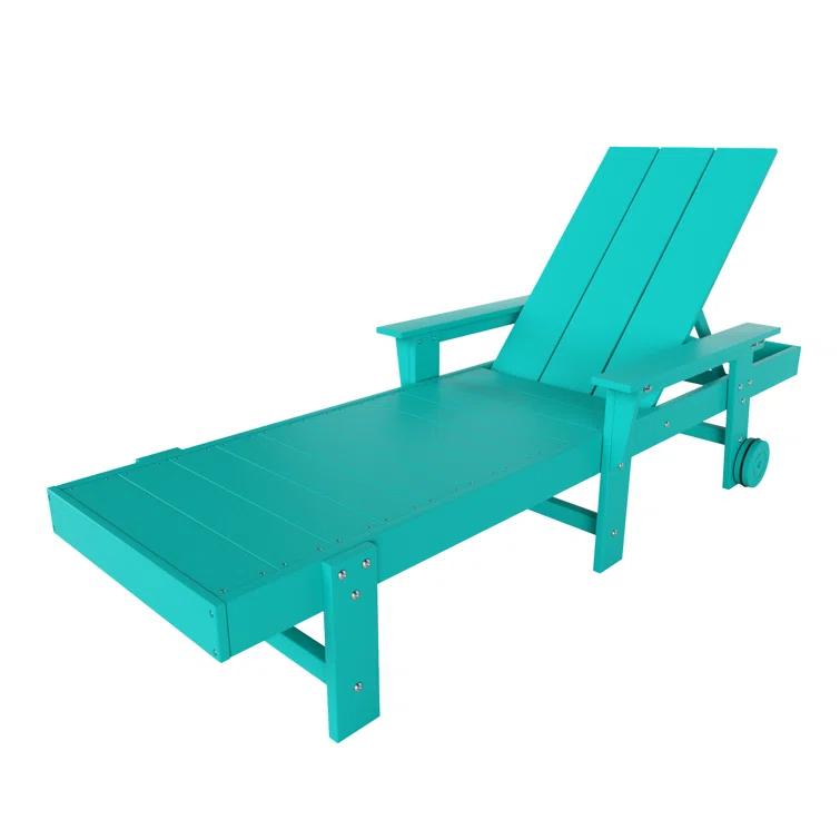 Arellanes 77.6" Long Outdoor All-Weather Poly Reclining Single Chaise
