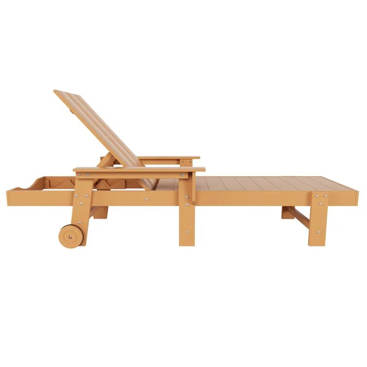 Arellanes 77.6" Long Outdoor All-Weather Poly Reclining Single Chaise