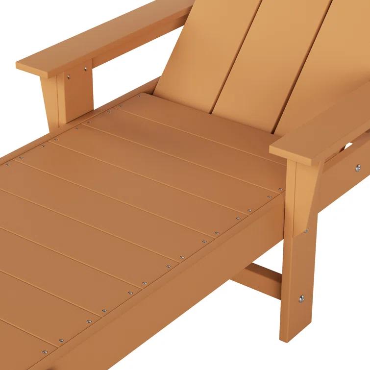 Arellanes 77.6" Long Outdoor All-Weather Poly Reclining Single Chaise