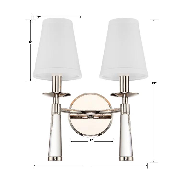 Crystorama Lighting Baxter 2 - Light Sconce in  Polished Nickel