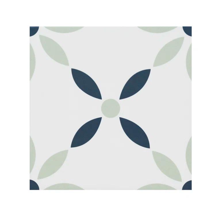 Amara 8" x 8" Encaustic Look Matte Porcelain Floor & Wall Tile