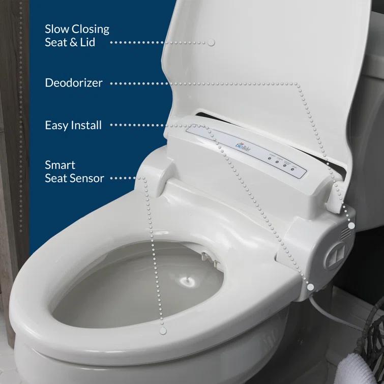 Bio Bidet by BEMIS 7ZBB1000R DRY BB1000 Round Bidet Toilet Seat, Electric, Warm Water with Air Dryer + 6 Bidet Towels