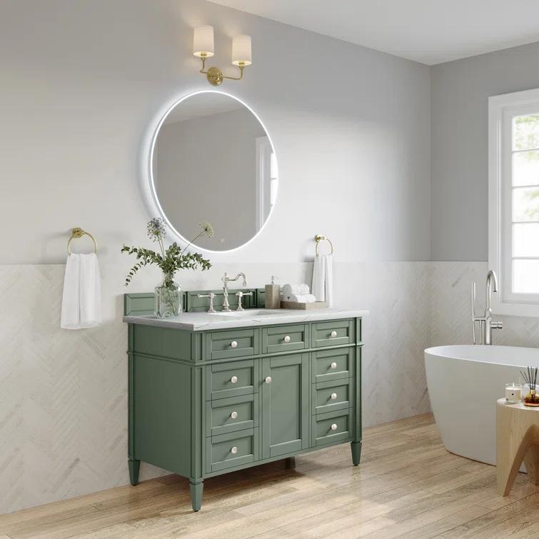 James Martin Vanities Brittany 48" Victory Blue Single Vanity w/ 3 CM Ethereal Noctis Quartz Top