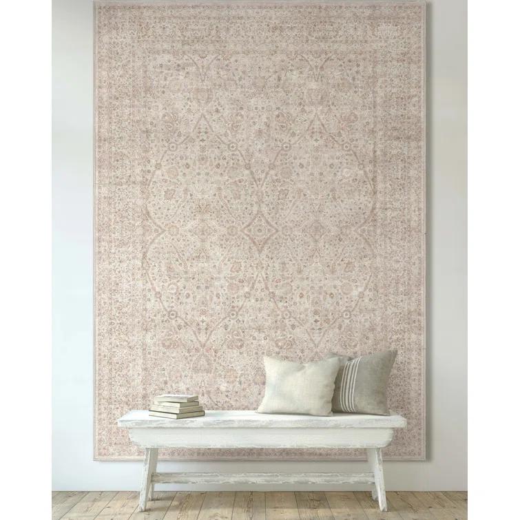 Ervin Isolde Vintage Oriental Botanical Ivory & Cream Area Rug