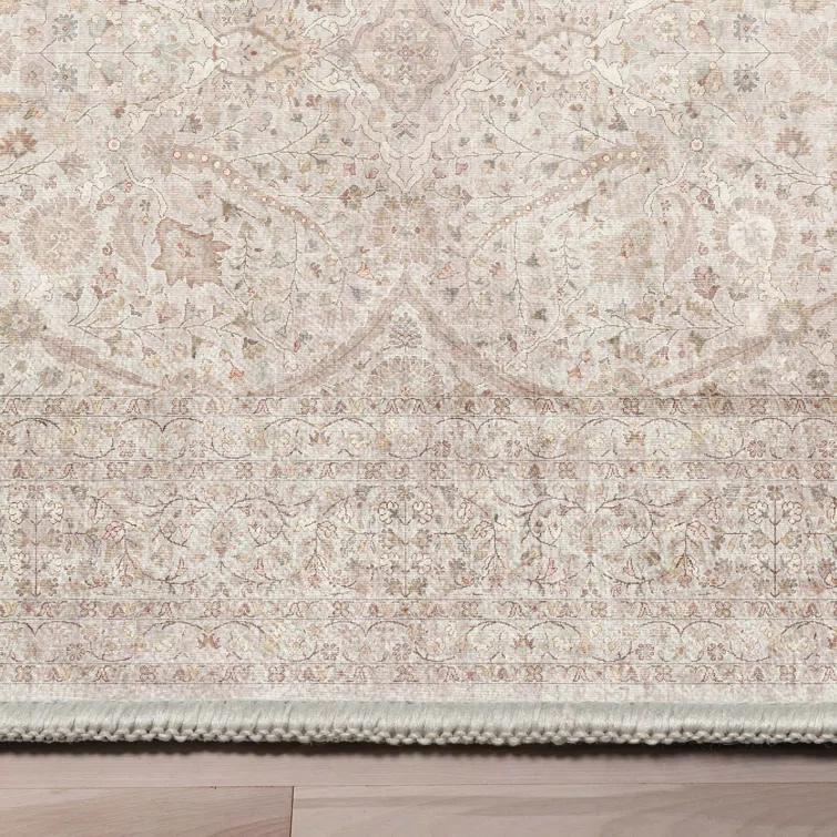 Ervin Isolde Vintage Oriental Botanical Ivory & Cream Area Rug