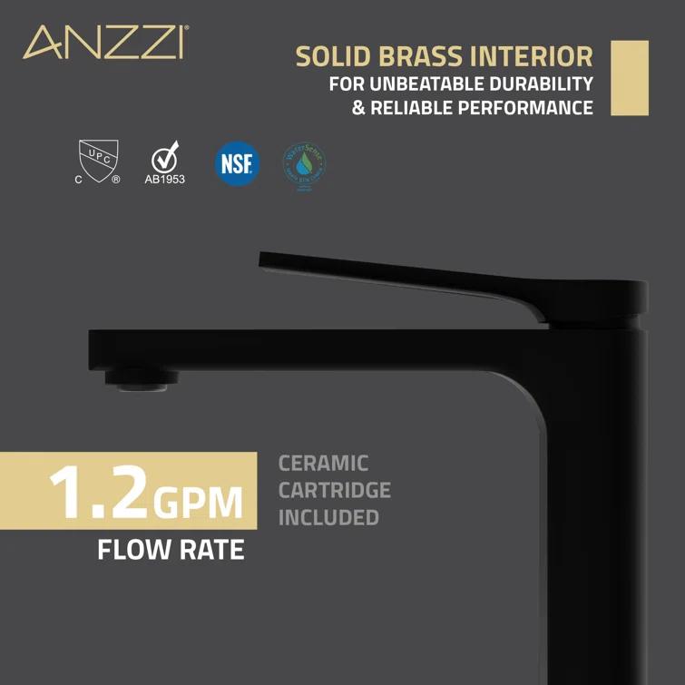 Single-Hole Single-handle Bathroom Faucet with Drain Assembly
