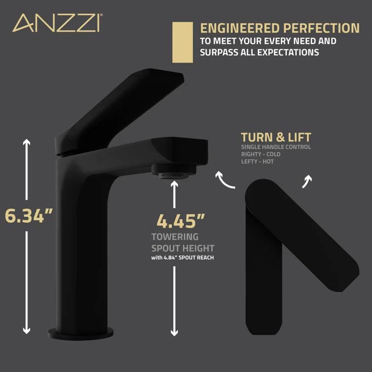 Single-Hole Single-handle Bathroom Faucet with Drain Assembly