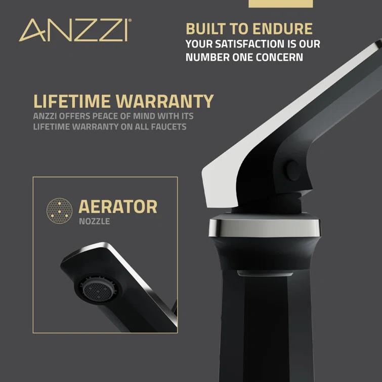ANZZI L-AZ903MB-BN Single-Hole Single-handle Bathroom Faucet with Drain Assembly