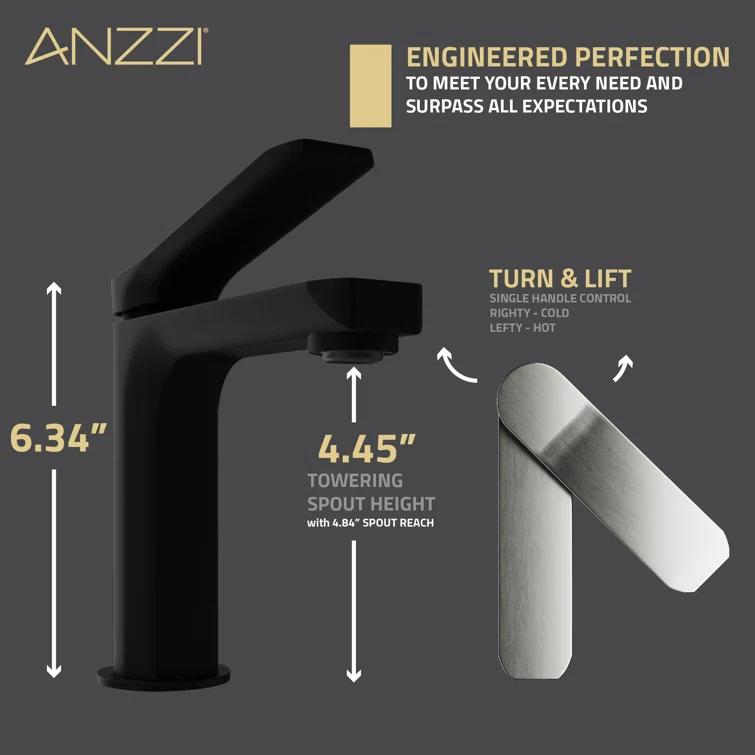 ANZZI L-AZ900MB-BN Single-Hole Single-handle Bathroom Faucet with Drain Assembly