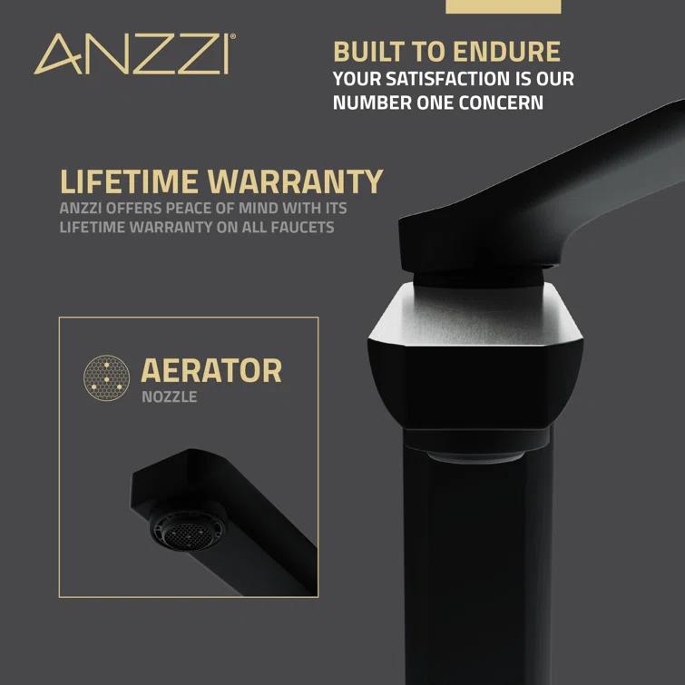 ANZZI L-AZ900MB-BN Single-Hole Single-handle Bathroom Faucet with Drain Assembly