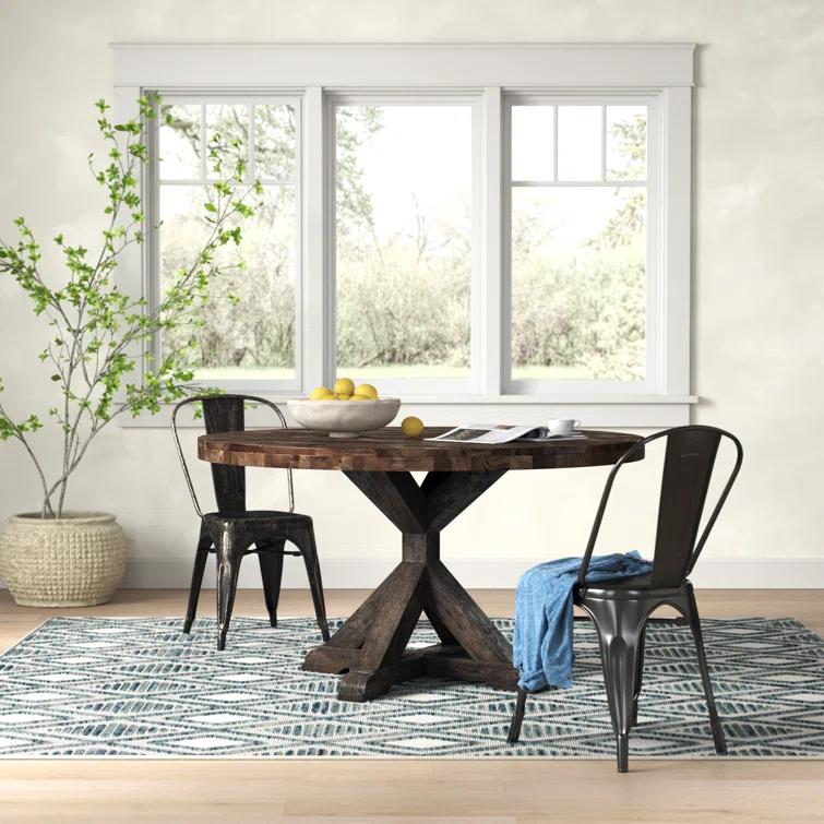 Bianca Round Solid Wood Dining Table