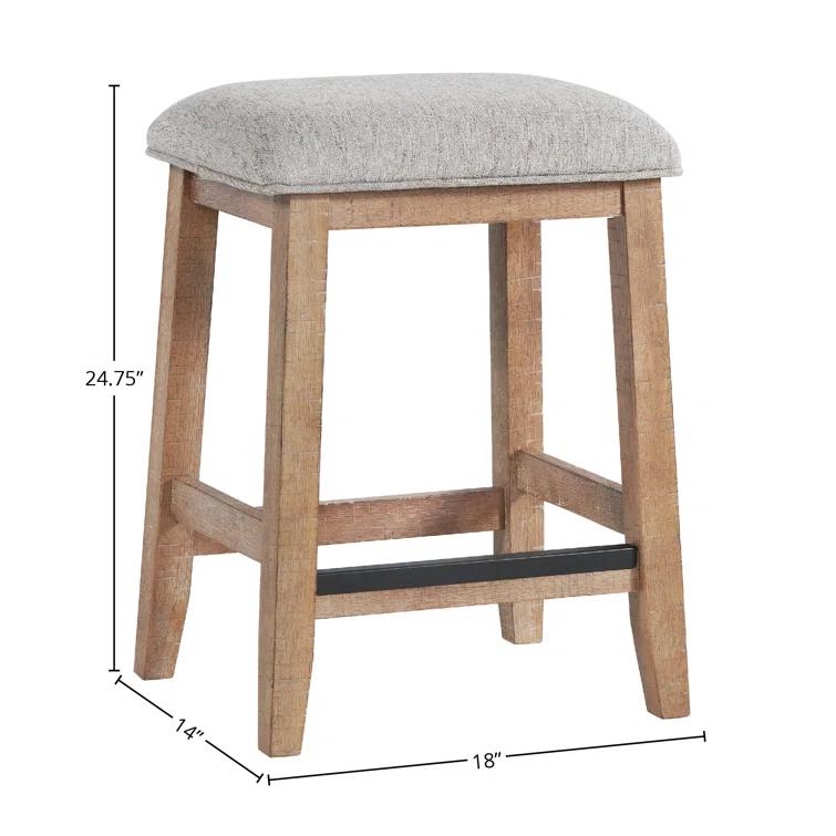 Labruna Backless Bar Stool with Cushion Seat, Sandwash