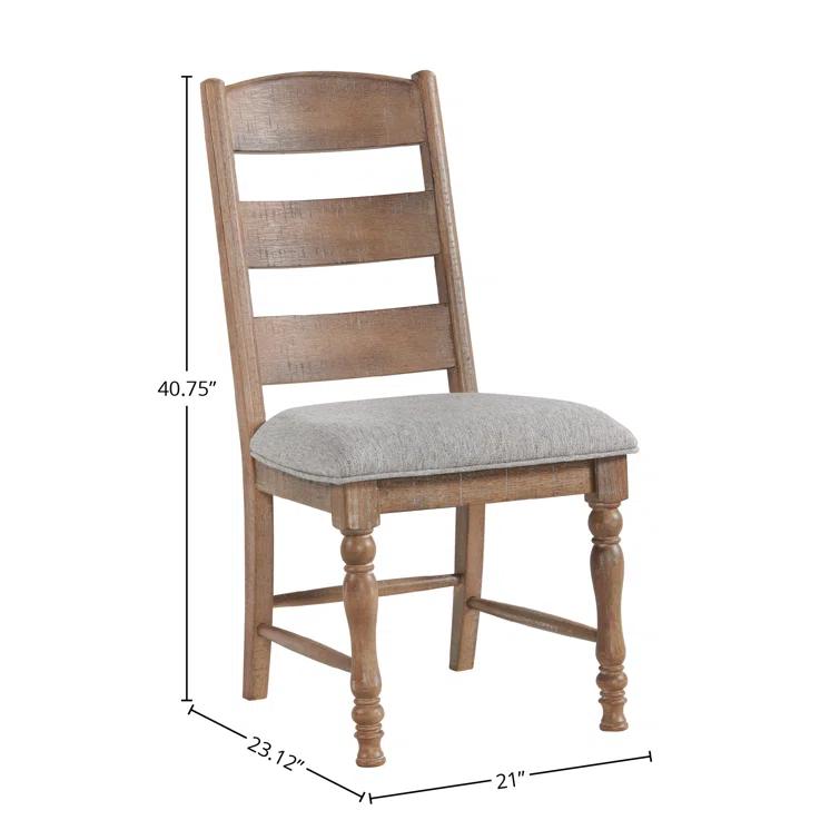 Labruna Ladder Back Side Chair with Cushion Seat, Sandwash