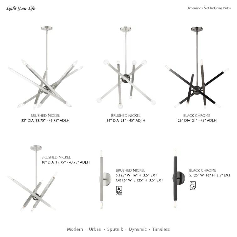 Mercury Row® Lydia 8 - Light Dimmable Modern Linear Chandelier