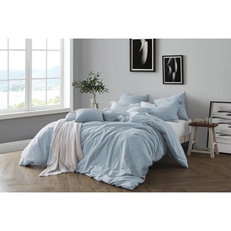 Swift Home 100% Cotton Crinkle Washed Duvet Cover Set