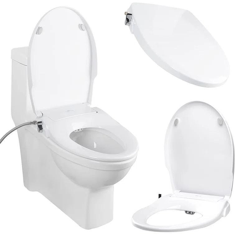 Bio Bidet by BEMIS Slim Zero Round Bidet Toilet Seat, Non-Electric, Dual Nozzles, Slow Close Lid and Night Light SLIMZEROR 000