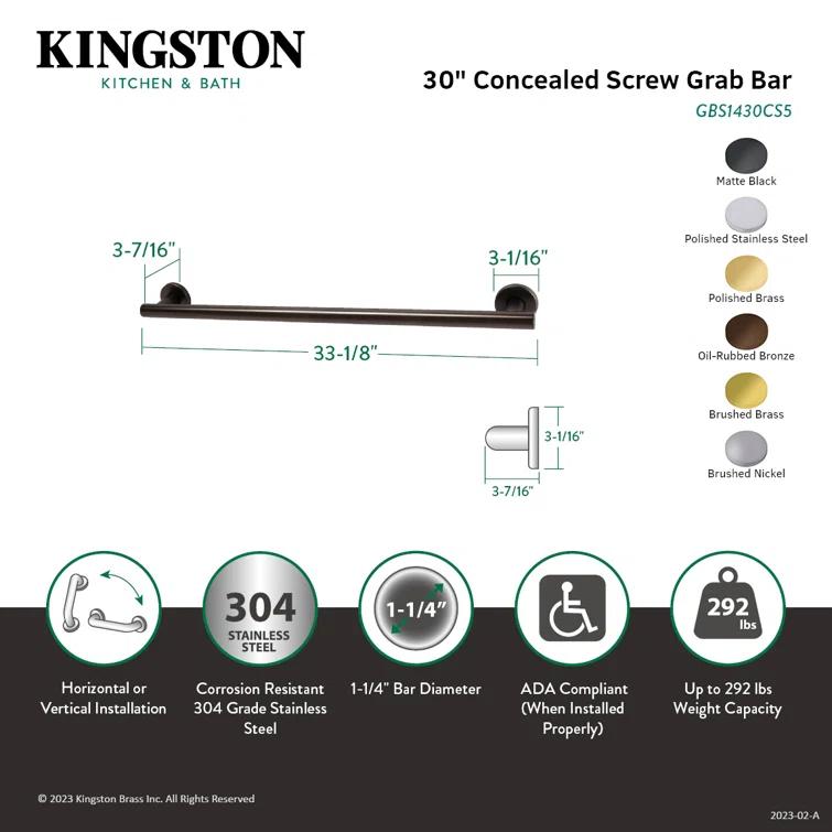 Kingston Brass Kingston Brass Berwyn Grab Bar GBS1430CS5
