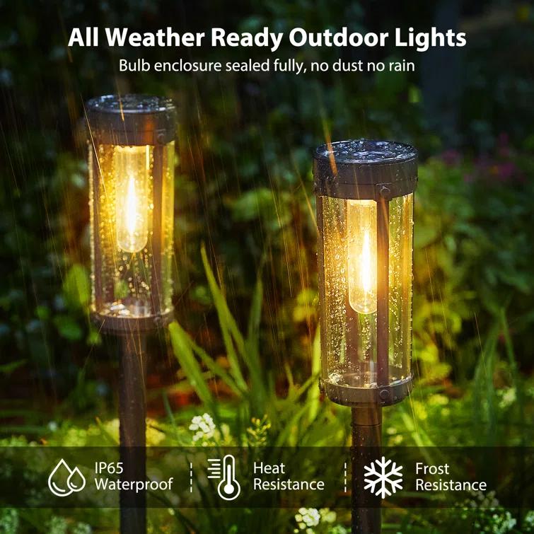 LETMY Solar Powered Integrated LED Pathway Light Pack (Set of 6)