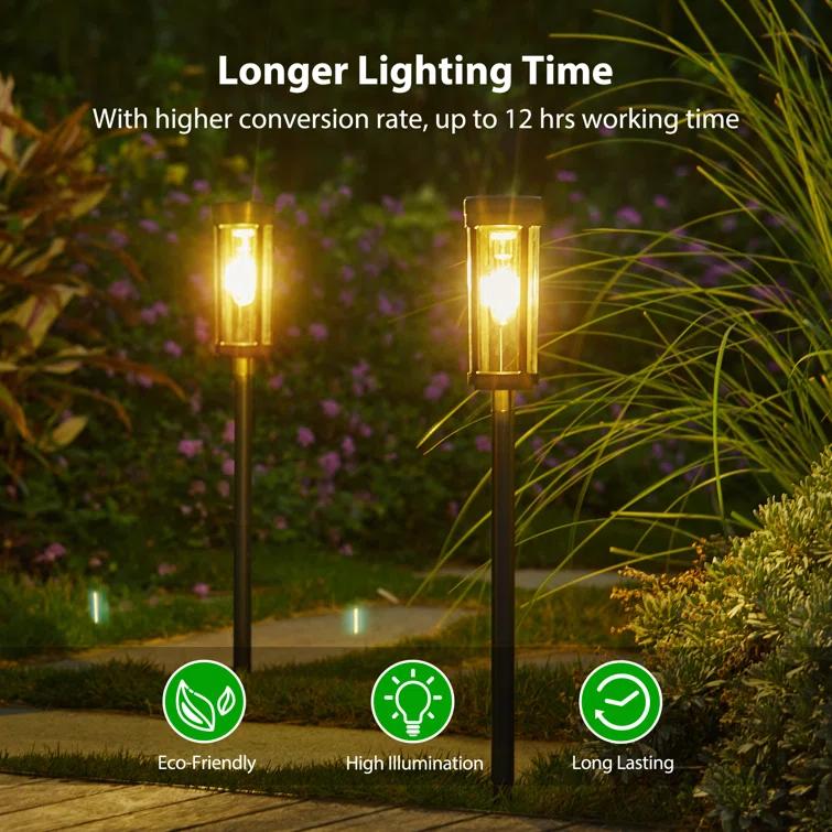 LETMY Solar Powered Integrated LED Pathway Light Pack (Set of 6)