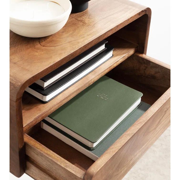 Langley 9'' Tall Solid Wood Floating Shelf