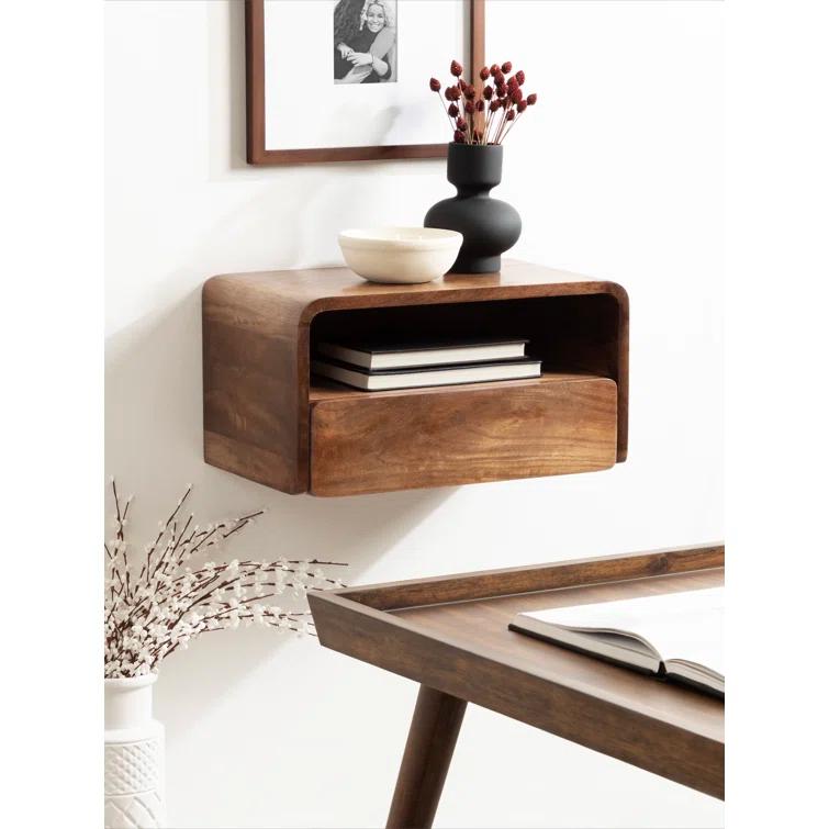 Langley 9'' Tall Solid Wood Floating Shelf