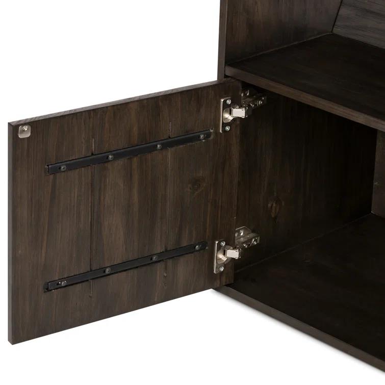 Haiden Dark Charcoal Solid Pine Bookshelf with Ladder