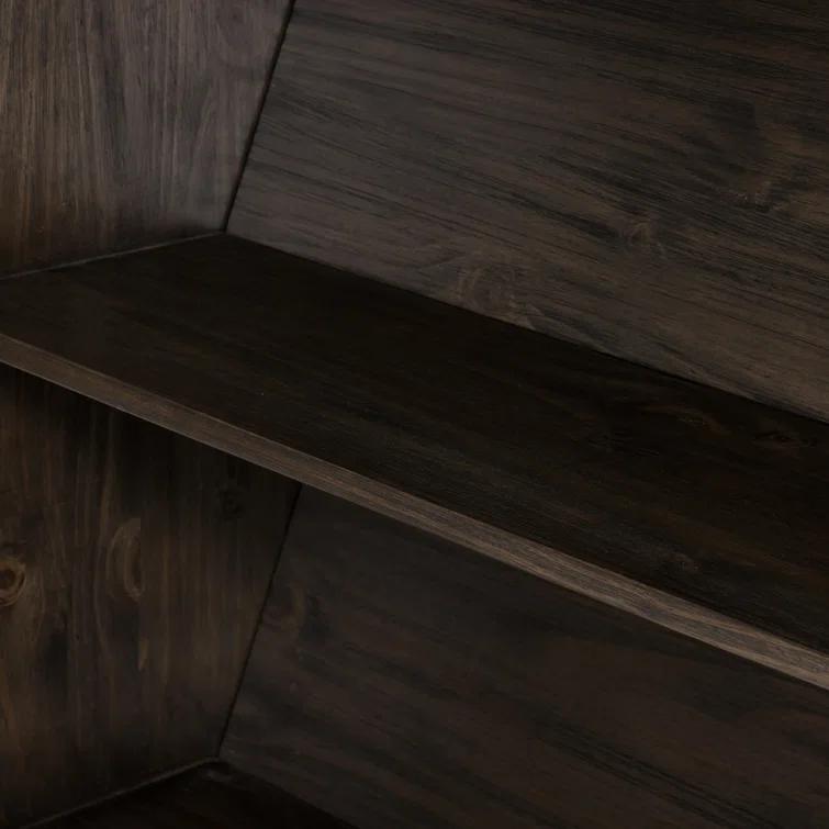 Haiden Dark Charcoal Solid Pine Bookshelf with Ladder