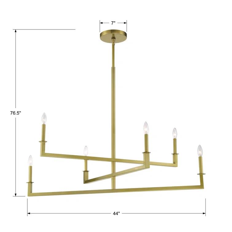 Dante 6 - Light Dimmable Square / Rectangle Chandelier