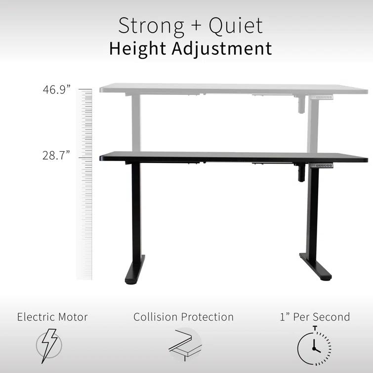 VIVO Single Motor Electric Desk with Push Button Memory Controller