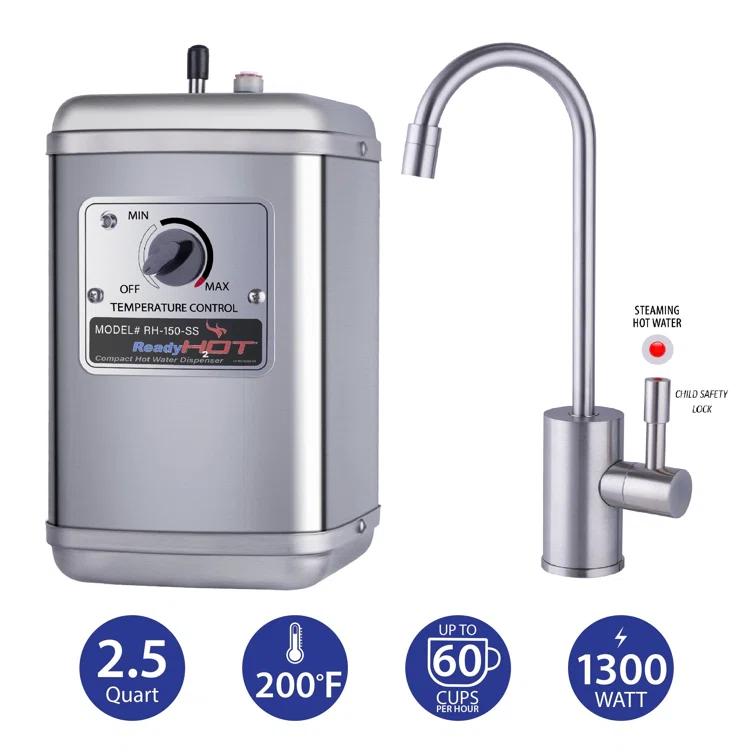 RH150 Instant Hot Water Dispenser System, Single-Handle Faucet with Under Sink Compact Tank