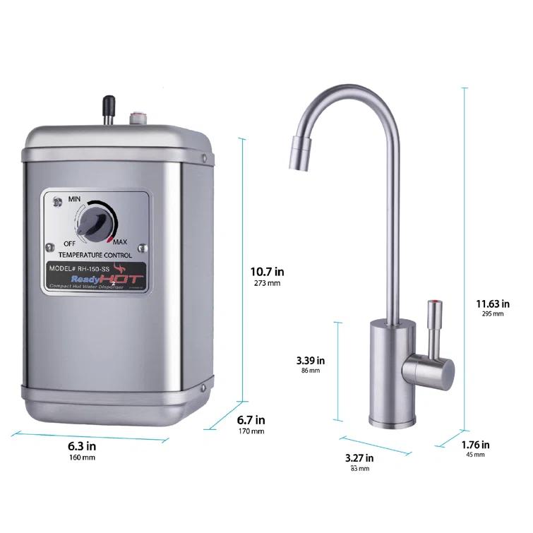 RH150 Instant Hot Water Dispenser System, Single-Handle Faucet with Under Sink Compact Tank