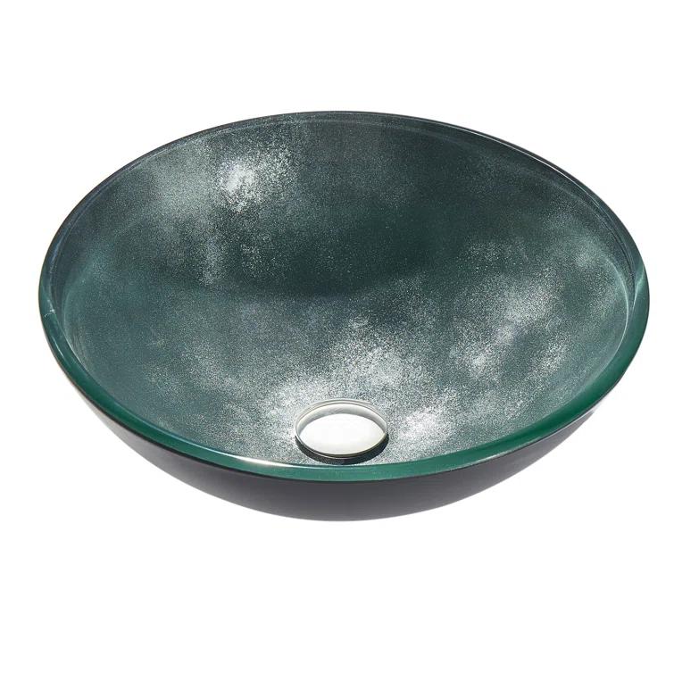 ANZZI LS-AZ917 ANZZI Belissima 16.5'' Stellar Gray Glass Circular Bathroom Sink