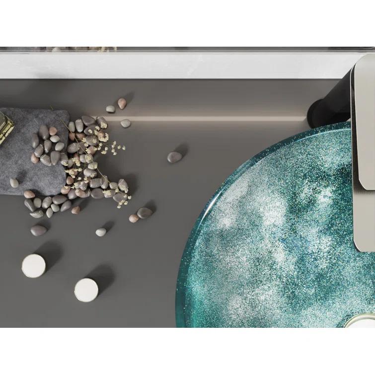 ANZZI LS-AZ917 ANZZI Belissima 16.5'' Stellar Gray Glass Circular Bathroom Sink