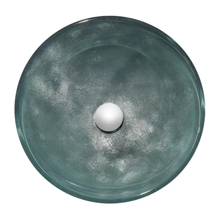 ANZZI LS-AZ917 ANZZI Belissima 16.5'' Stellar Gray Glass Circular Bathroom Sink