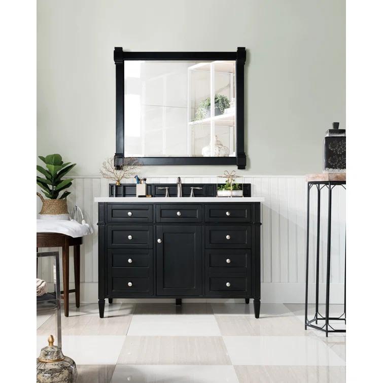 Black 47'' Plywood Single Vanity with Multiple Drawers