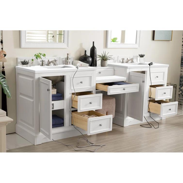 James Martin Vanities 825-V94-Du-Car De Soto 94" Free Standing Double Vanity Set - White