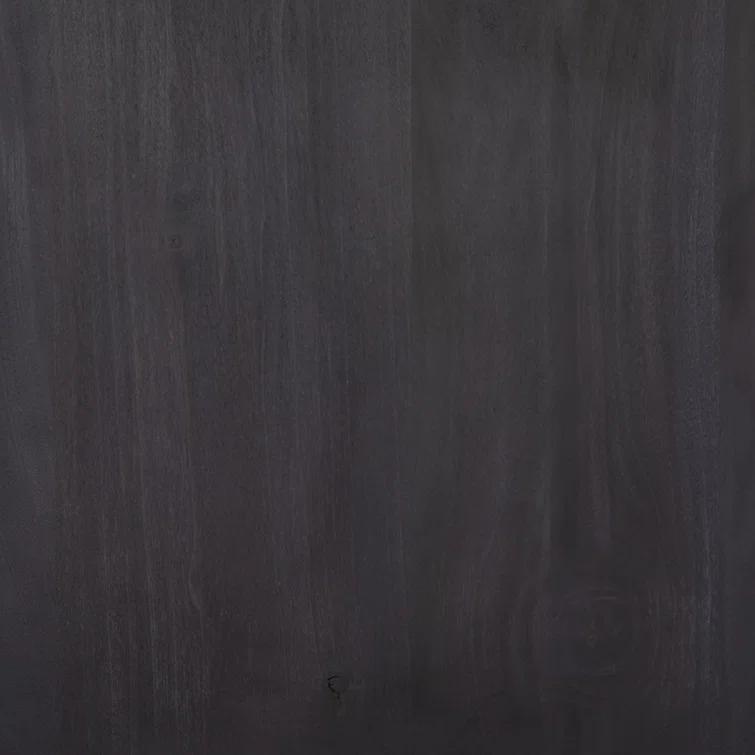 Black Wash Poplar Corner Writing Desk with Filing Cabinet