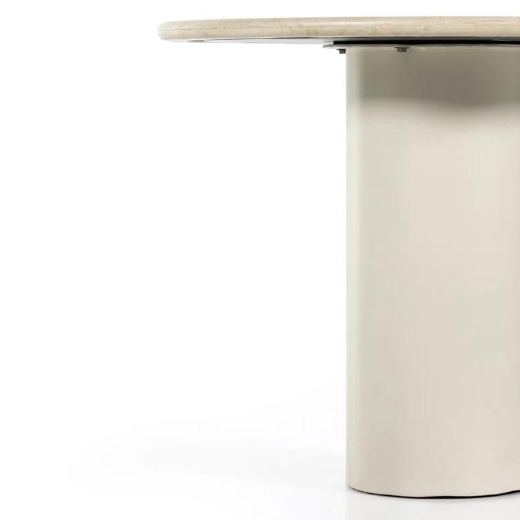 Belle Round Cream Marble Dining Table
