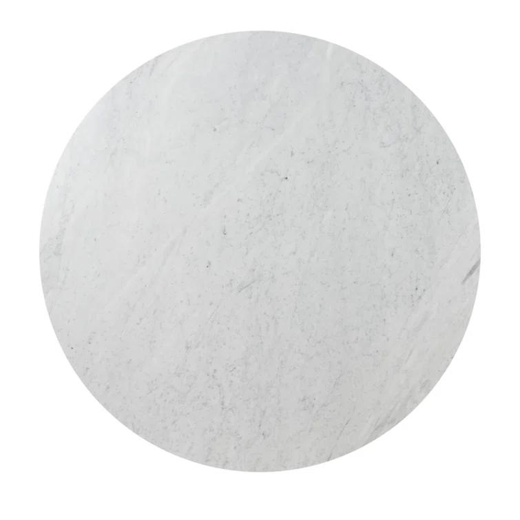 Voss Round Coffee Table - Natural and White Marble