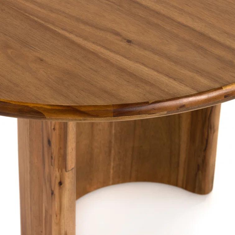 Crescent Mid-Century Modern Oval Sandy Acacia Dining Table