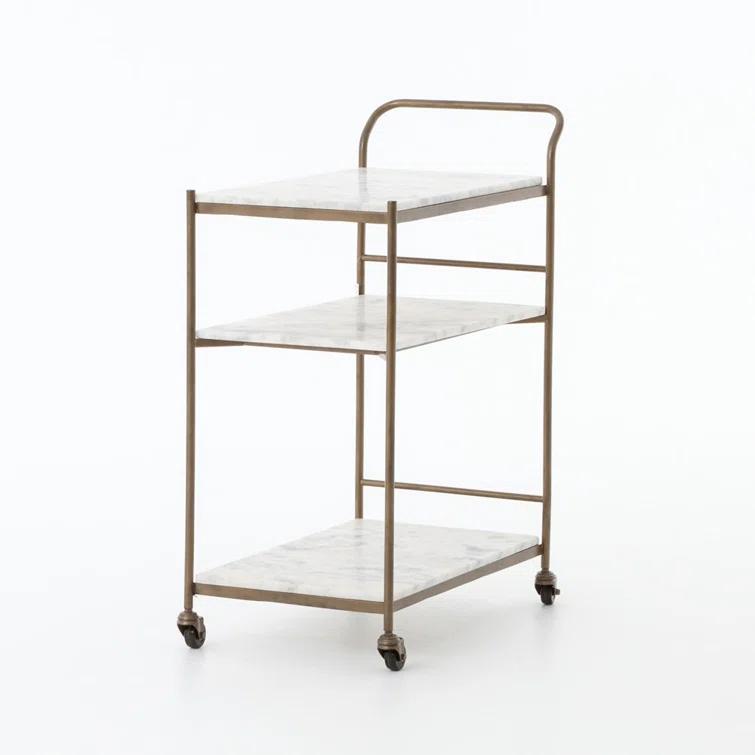 Evander Bar Cart - Antique Brass