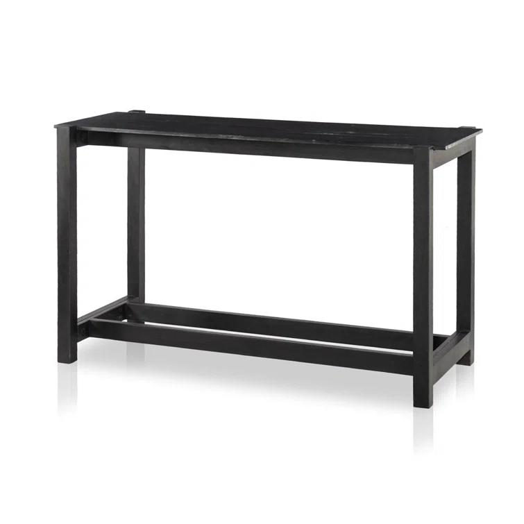 Black Mango Wood and Marble Counter Height Dining Table