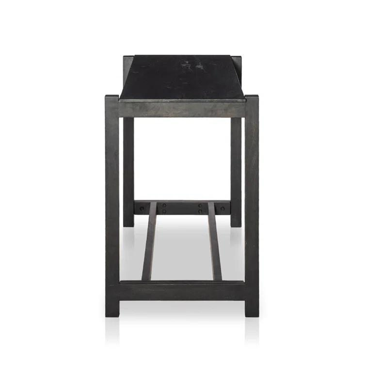 Black Mango Wood and Marble Counter Height Dining Table