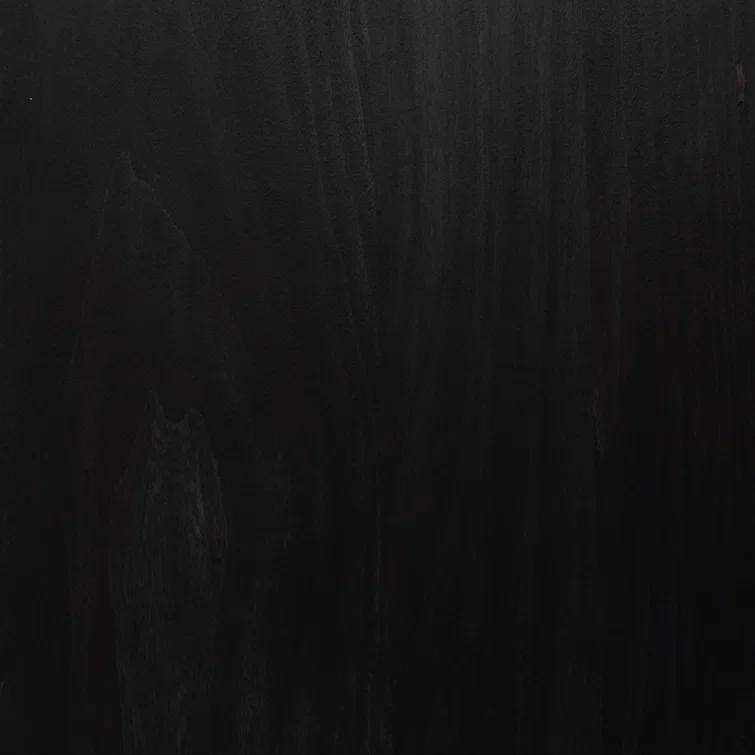 Black Wash Poplar Corner Writing Desk with Filing Cabinet