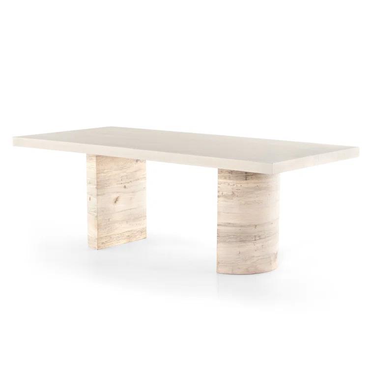 Modern Bleached Oak Veneer Rectangular Dining Table for Eight