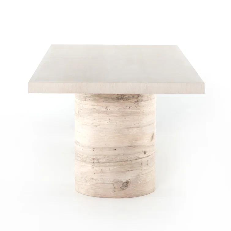 Modern Bleached Oak Veneer Rectangular Dining Table for Eight