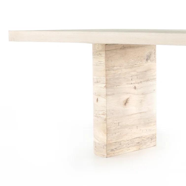 Modern Bleached Oak Veneer Rectangular Dining Table for Eight